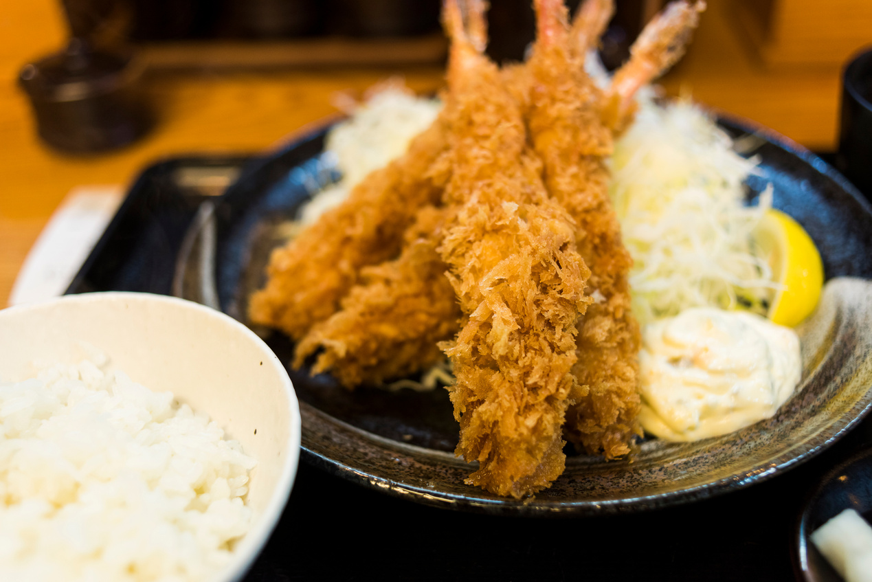Fried shrimp set meal